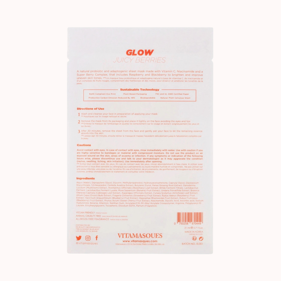 Glow Juicy Berries Biodegradable Face Sheet Mask