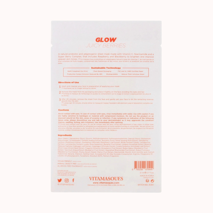 Glow Juicy Berries Biodegradable Face Sheet Mask