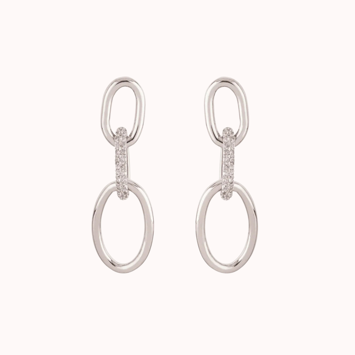 White Gold Chain-Link Earrings