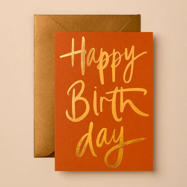 Orange Happy Birthday Card