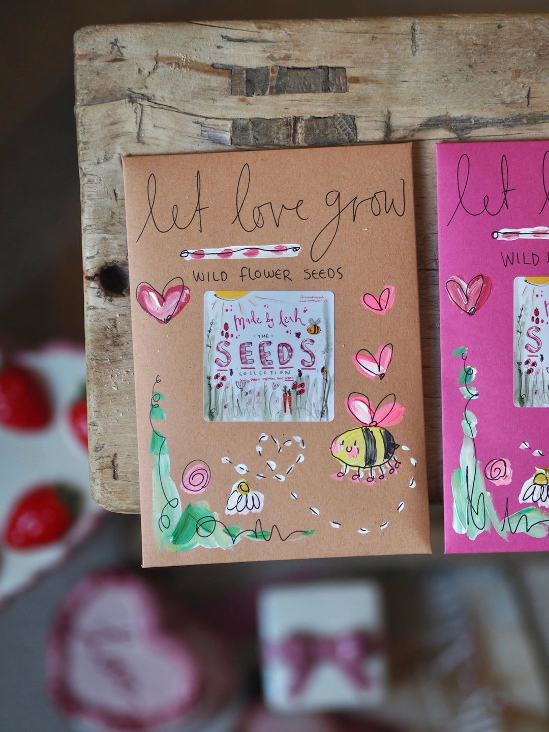 ‘Love’ Wild Flowers Hand Painted Seed Envelope