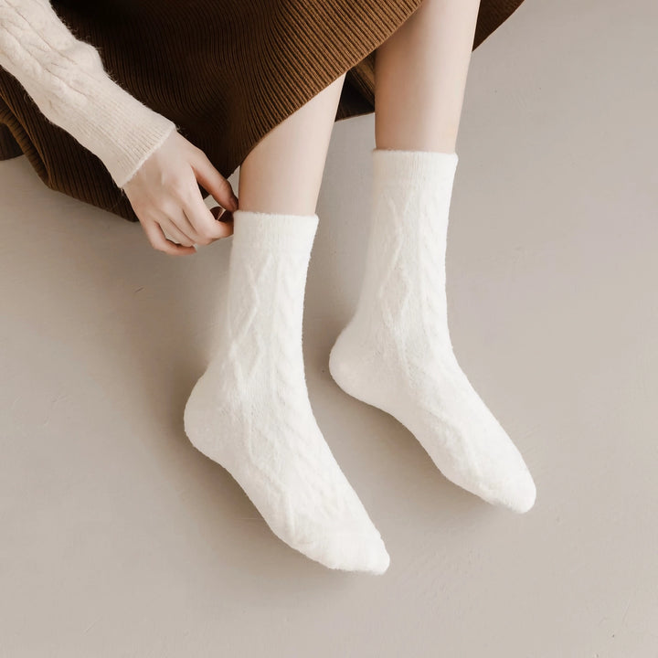 Thick Cable Knit Wool Socks